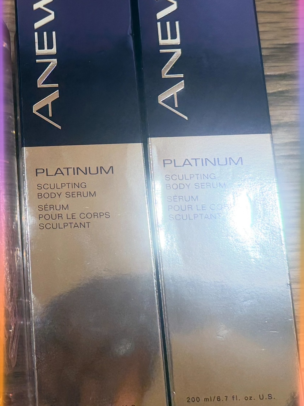 Avon Platinum Sculpting Body Serum - Gold and Navy